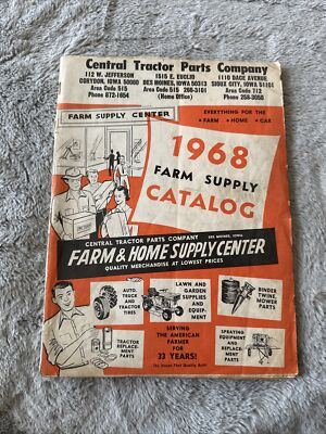 Central Tractor Parts Company Catalog 1968 Farm Supply Catalog JD IH Ford Etc