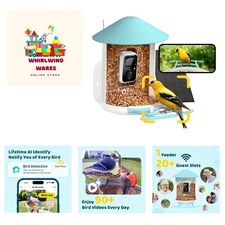 by Smart Bird Feeder with Camera Solar Powered, AI Auto Capture Each Bird Com...