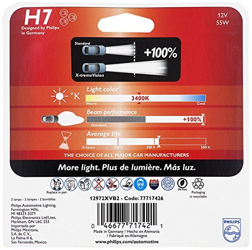 Philips H7 X-TremeVision Upgrade 100% Super More White Light Bulb (STREET LEGAL) - Picture 2 of 4