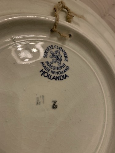 Set Of Three (3) Societe Ceramique Maestricht Holland Delft Blew Plates - Picture 14 of 16