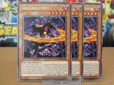 Yugioh Playset 3x Finstereruptions-Drache TOCH DE032/ Rare/ Near Mint/ Deutsch