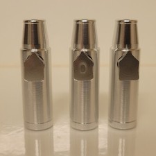 3 Pcs Silver Portable 2” Anodized Aluminum Bullet Style For Spice and Sweetener