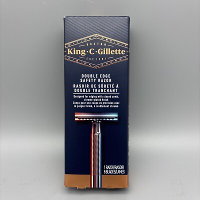 King C. Gillette Men's Double Edge Safety Razor + 5 Refill Blades
