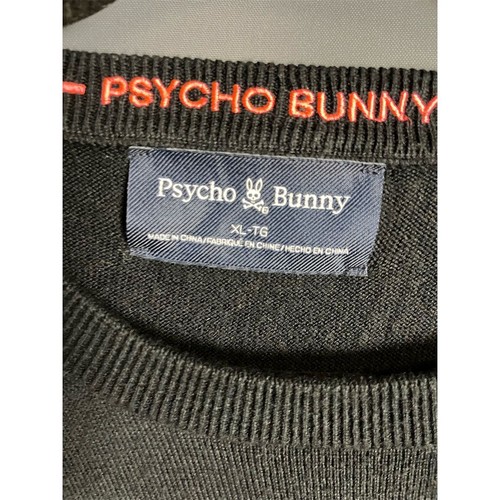 Psycho Bunny Shirt Mens XL Black Long Sleeve Crew Neck - 第 2/13 張圖片