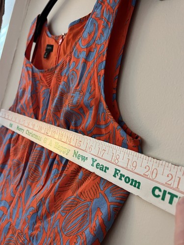 Talbots Blue Orange Sleeveless Tank Boho Floral Tropical Dress size 12 large - Picture 11 of 13