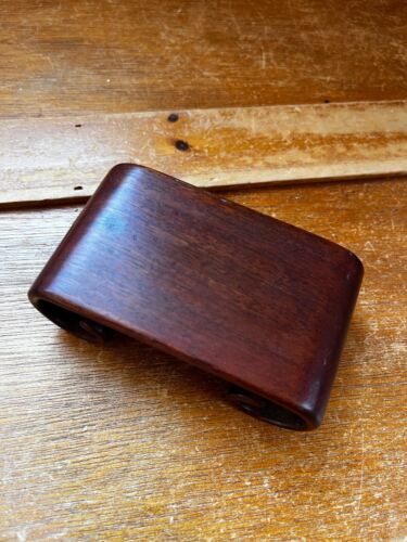 Nice Wood Wooden Vase or Urn Stand w Curled Foot – 1.25 inches high x 3 and 5/8t - Picture 2 of 10