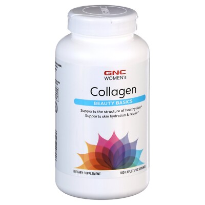 GNC Collagen plus Hyaluronic Acid, 180 Caplets, Supports Healthy Skin, Hydration