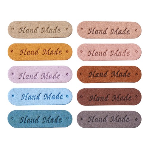 54-72pcs Microfiber Leather Labels "Handmade with Love" Embossed Leather Tags - 第 12/24 張圖片