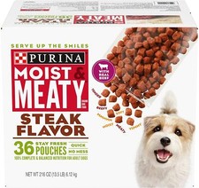 Purina Moist Meaty Steak Flavor Adult Dry Dog Food