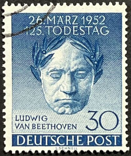 Germany W. Berlin, 30 pf, 125 Birth Anniv Beethoven, Scott 9N80, Michel 87, Used