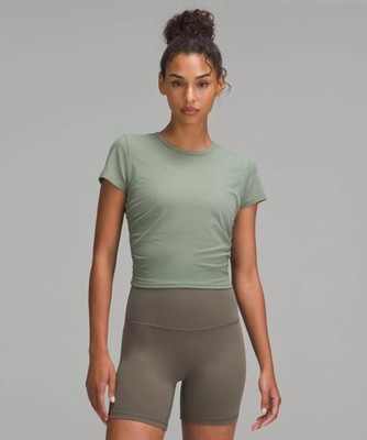 NWT Lululemon All It Takes Ribbed Nulu T-Shirt Grey Eucalyptus GREU Size 6