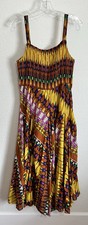 Women’s Medium Colorful Smocked Y2K Boho Flowy Empire Waist Sundress