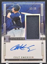 2024 Panini Impeccable COLT EMERSON On Card Patch Auto #/25 MARINERS 