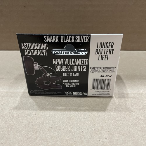 Snark Guitar Instrument Tuner Black Silver Clip On All (SIL-BLK) - Picture 2 of 5