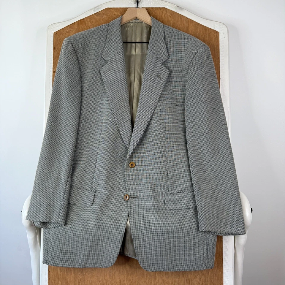 Casaco esportivo masculino Lubiam 42L xadrez bronzeado blazer de lã 2 botões feito na Itália jaqueta - Imagem 2 de 4