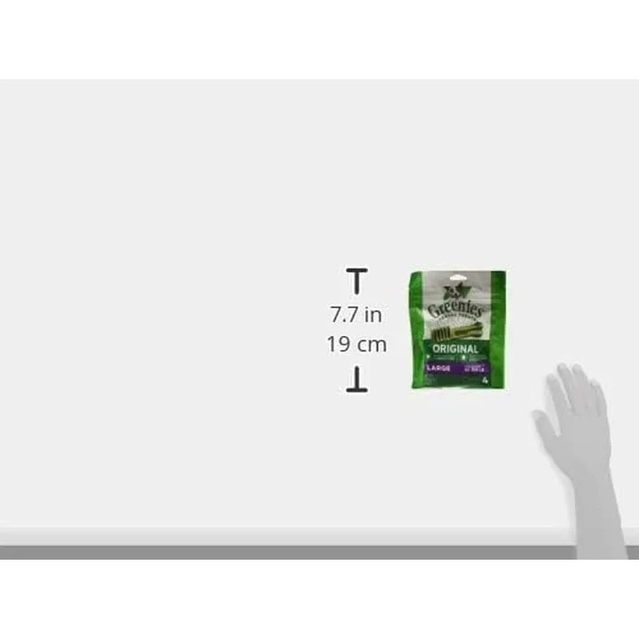 Greenies Original Large Dental Dog Treats, Natural Oral Care Chews, 4 Count Pack