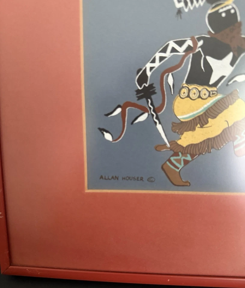 Pintura cantada vintage de bailarina espíritu apache Allan Houser Haozous (1914-1994) Foto 4 de 4