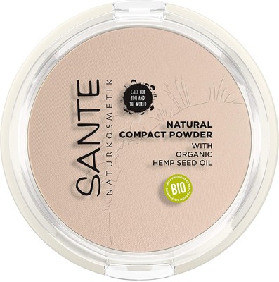 SANTE Naturkosmetik Natural Compact Powder 01 Cool Ivory, ideal für helle Hauttö