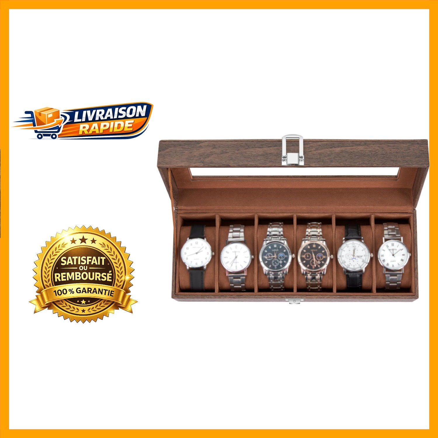 Coffret de montres Ohuhu haut de gamme en velours doux et finitions soignées