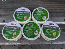  5 Gaffers Tape 2" 10 Yards No Residue Water Resistant Matte Heavy Duty WHITE