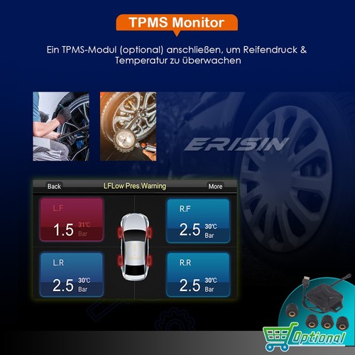 64GB Navi Android 14 DAB+ Autoradio CarPlay Ford Focus Kuga C-Max Transit Fiesta - Bild 18 von 24