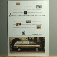 1994 Toyota Previa Le Sc Minivan Vintage Print Ad Supercharged Engine