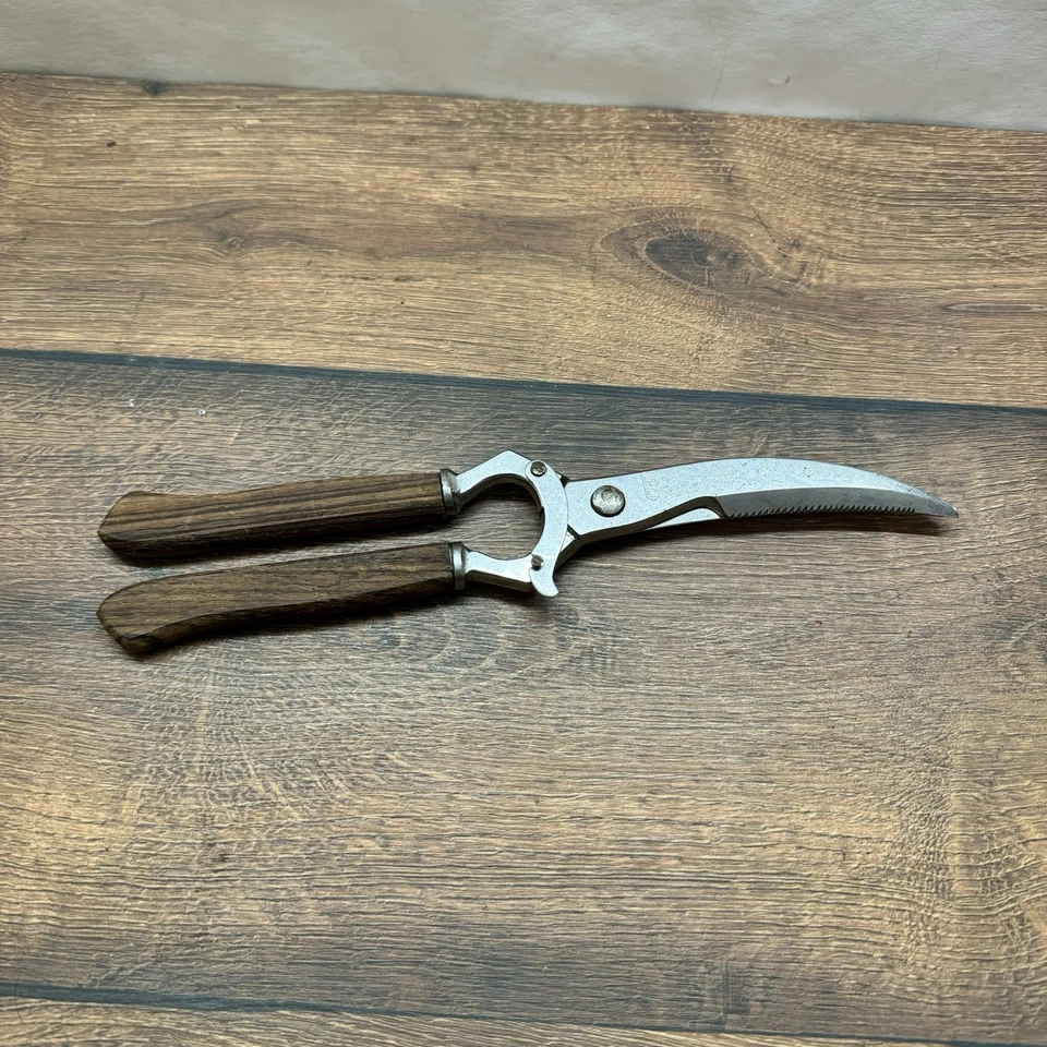 Vintage Geflügelschere Rostfrei Holzgriff Solingen Stil - Bild 2 von 3