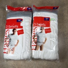 New Old Stock Hanes 6 Pack White Cotton Briefs Mens Underwear 2006 VTG Sz 44  