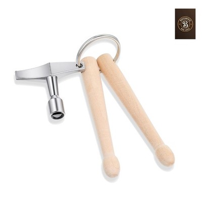 Mini Drum Sticks Keychain, Wood Drumsticks Percussion Key Ring with Fast Rota...