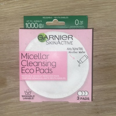 Garnier SkinActive Micellar Cleansing Eco Pads, Reusable, 3 Ultra-soft