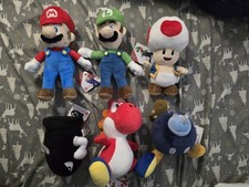  6 Nintendo Plush Toy Lot Mario, Luigi, Toad, Yoshi Etc BRAND NEW MINT 