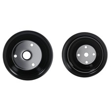 Black Steel Long Water Pump Crankshaft Pulley For Small Block Chevy Sbc