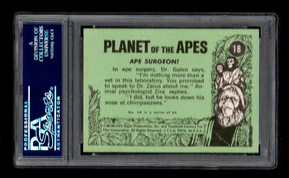 1969 Topps Planet of the Apes #18 Ape Surgeon! PSA 8 - Image 2 of 2