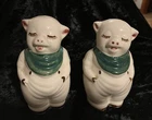 VTG  1940s Shawnee Pottery Large 5" Smiley Pig Salt & Pepper Shakers NICE!