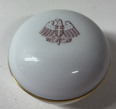 Augarten Austria Trinket Box Gold Rimmed Hand-Painted Vienna Coat of Arms