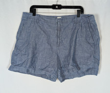 Gap Shorts 18 Women's Blue Chambray Downtown Khaki Shorts Everyday Easy Wear