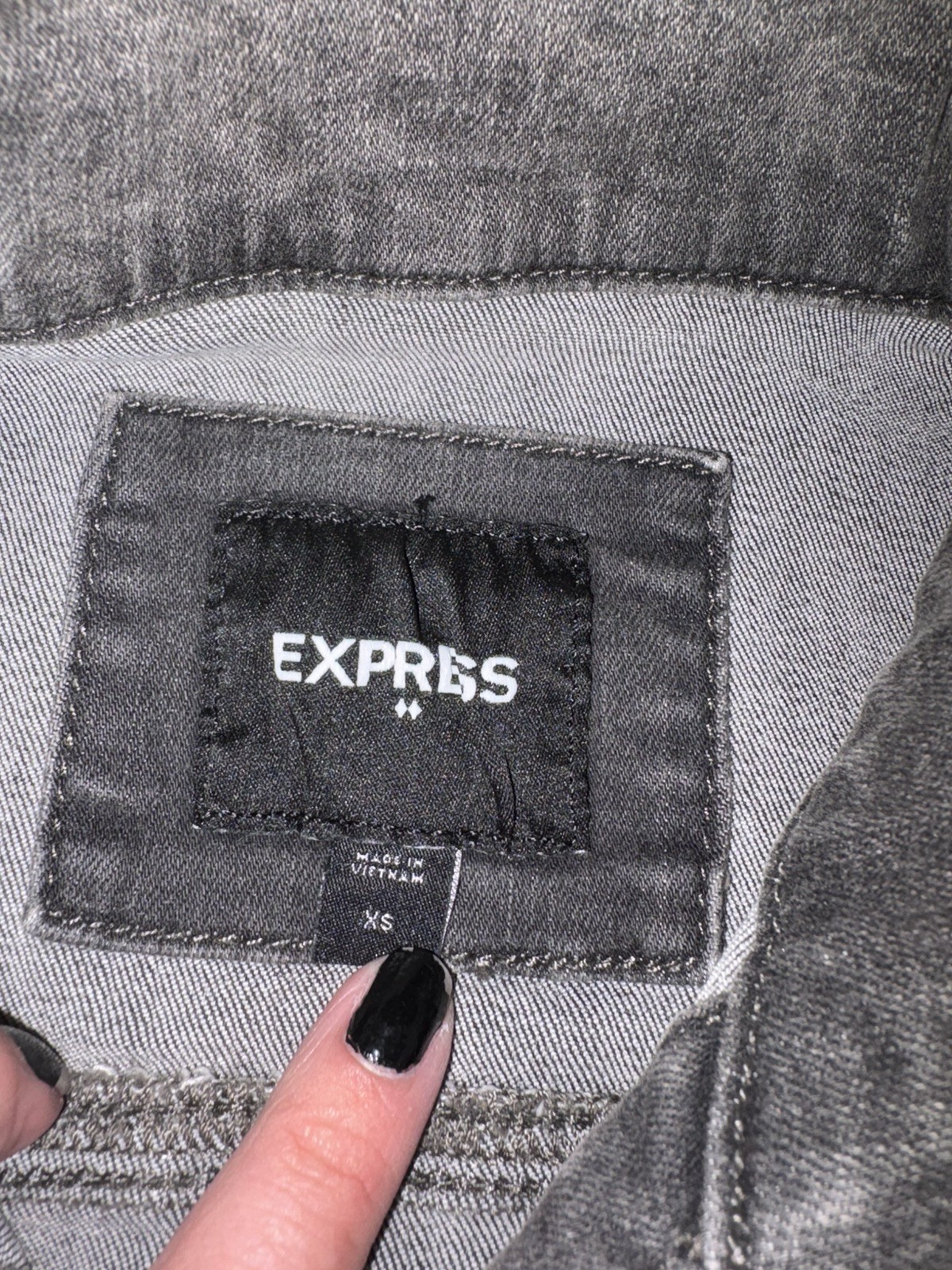 Express Hyper Stretch Button Front Denim Jacket M… - image 3