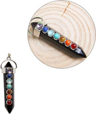 1Pcs Black Tourmaline Protection 7 Chakra Pendant Real Crystal Gemstones Necklac