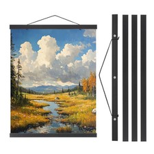 2 Set Magnetic Poster Hanger Frame, 20 Inch Wooden Magnet Frames, Black