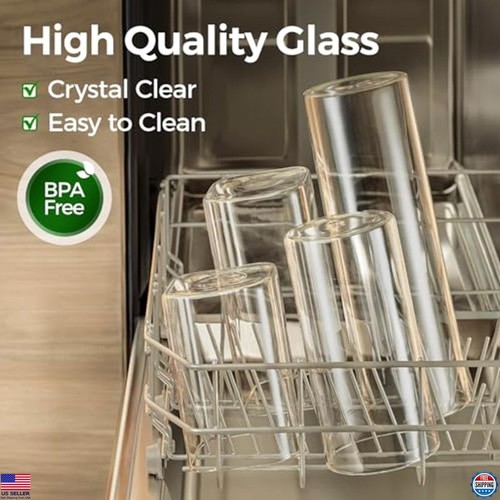 Glass Storage Containers Set of 6, 1.2 QT Clear Jars with Lids for Pantry - Bild 4 von 6