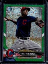 2018 Bowman Chrome Triston McKenzie Prospects Green Shimmer Refractor #/99