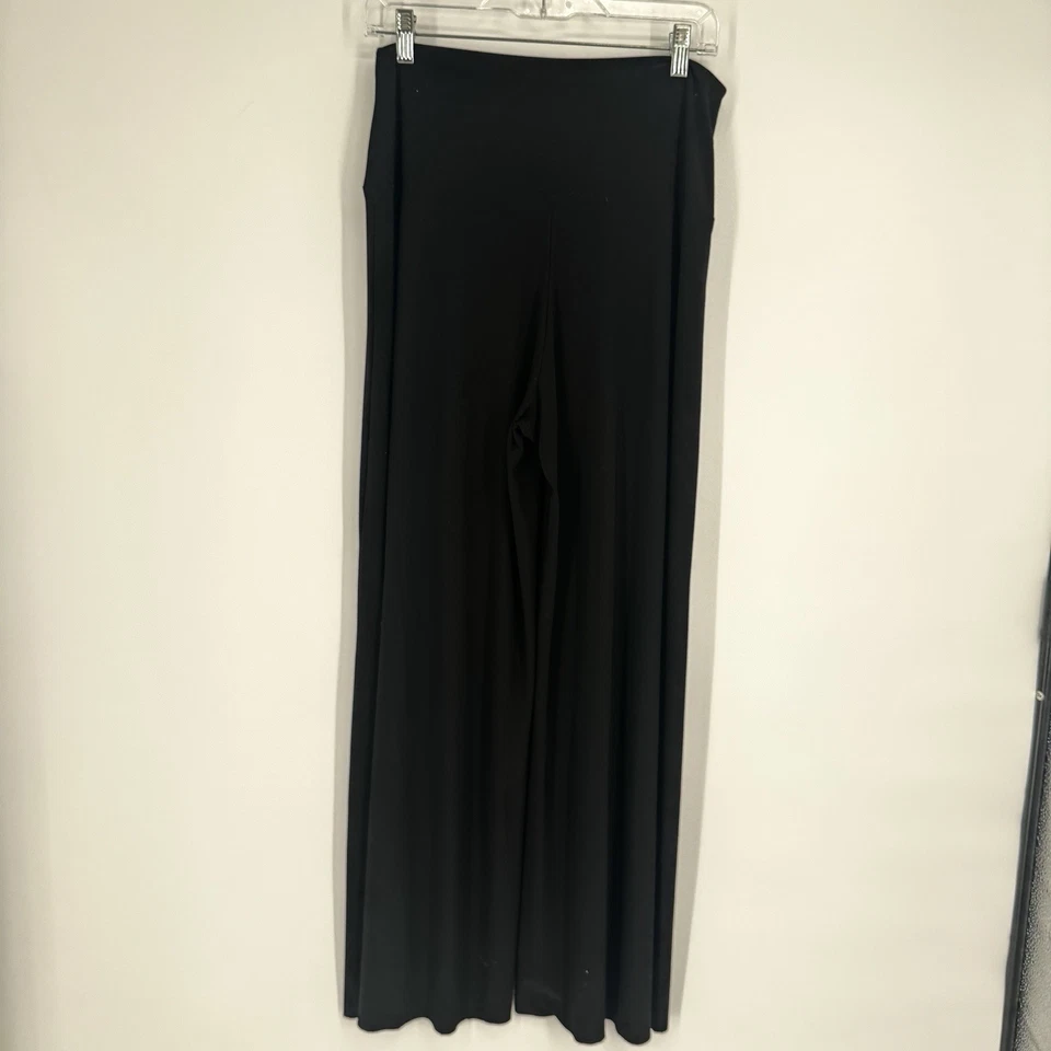 Norma Kamali Pantalones Mujer XL Negro Alto Pierna Ancha Elefante Elástico Suelto Foto 2 de 4