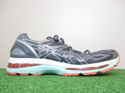 Asics Gel-Nimbus 19 Shoes Womens 13 Medium B Grey Silver Teal Sneakers T750N