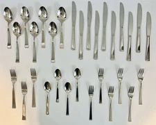 Wallace Julienne Stainless Flatware 18/10 Glossy Lot Of 30 Pieces Made In Korea