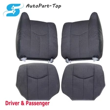 Front Cloth Seat Cover Dark Gray For 2003-06 2007 Chevy Silverado 1500 2500 3500