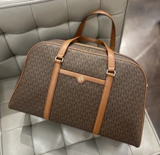 MICHAEL KORS OUTLET Jet Set Travel Extra-Large Signature Logo Weekender Bag NWT