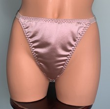 NEW Glossy Stretch Satin XL String Bikini Panties Hi Thigh Lingerie Panty