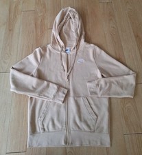 Nike Full Zip Hoodie Womans Size S Beige Tan Athletic Sweatshirt Activewear