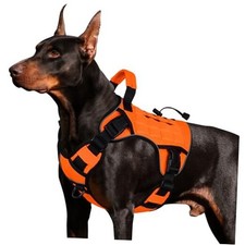 Tactical Dog Harness for Large L: 45-80 lbs Chest:27-37",Neck:19-25" Orange