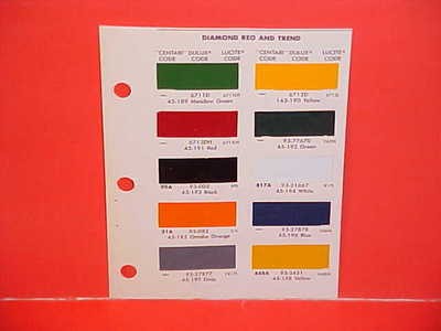 1968 1969 1970 1971 DIAMOND REO TREND TRUCK PAINT CHIPS COLOR CHART BROCHURE
